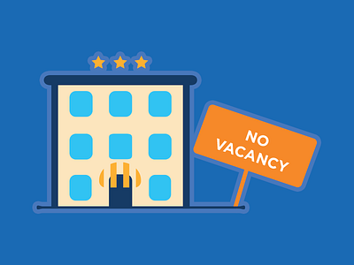 No Vacancy flat hotel icon illustration sign vector