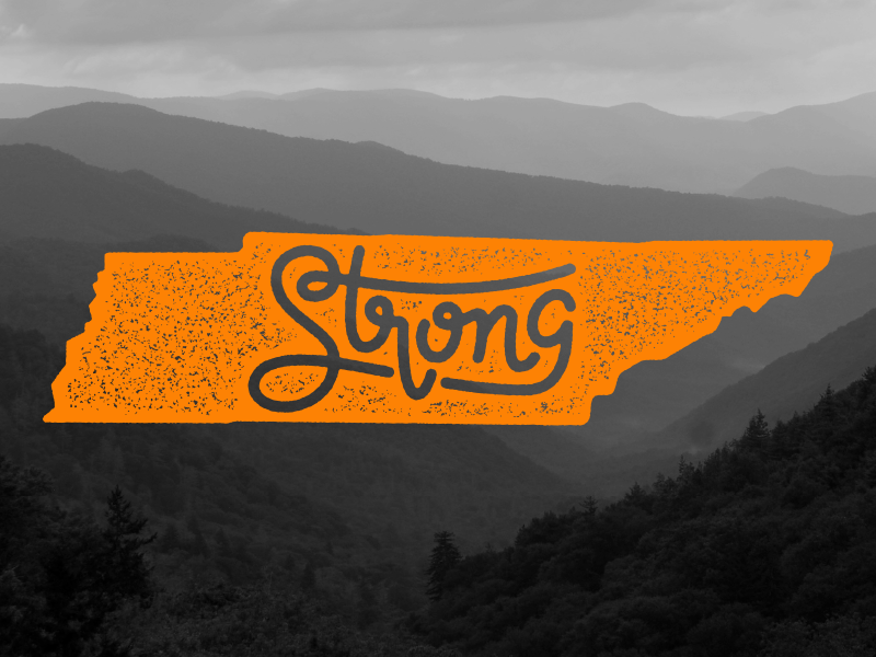 TennesseeStrong typography type charity smokey mountains tennessee script strong hand lettering