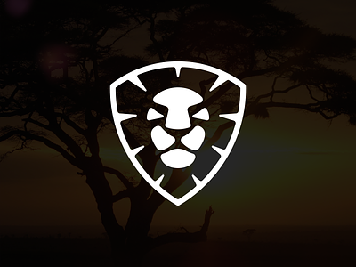 Lion Sun Shield africa face lion logo pride royal shield sun