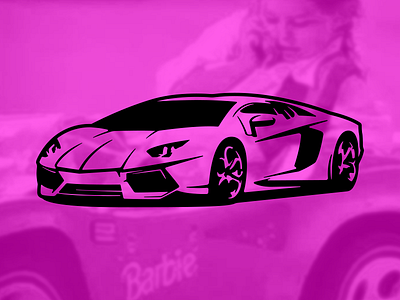 "In My Barbie Lambo..." barbie car fast lambo pink sportscar