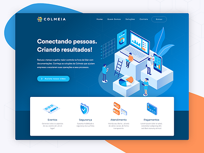 Startup landing page design isometric art isometric icons landing page startup uidesign web