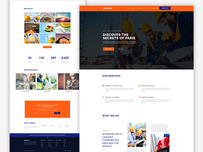 Construction Website 3d animation app branding design graphic design icon illustration logo minimal motion graphics typography ui ux vector