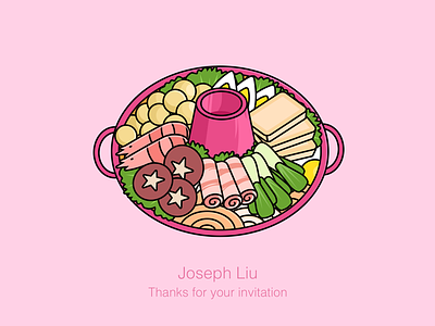 Thank you Joseph Liu egg first shot food hot hungry illustration invite lettuce meat mushroom shrimp thanks