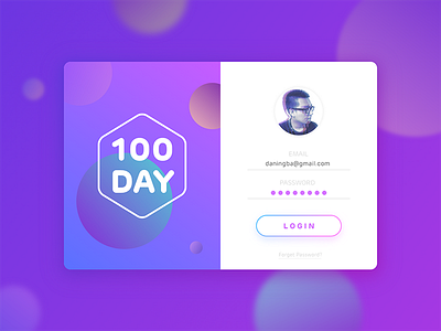 Log in - Daily UI app card design log in sign ui ui kit