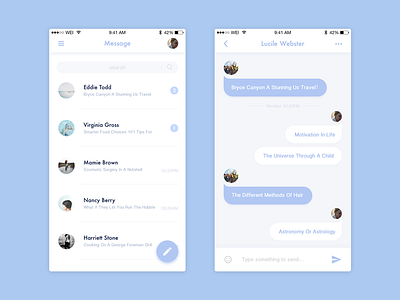 Chat - Daily UI app blue chat daily design ui