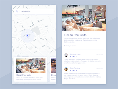 Daily UI-TOFIND app card clean comments design find hotel interface map tofind ui