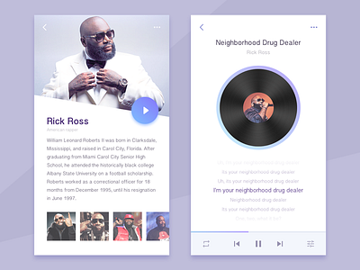 Daily UI－Music app clean design interface music play record ui