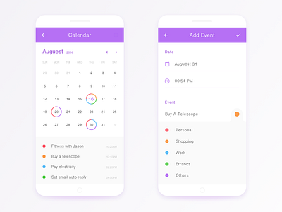 Daily UI－Calendar by Wei. on Dribbble