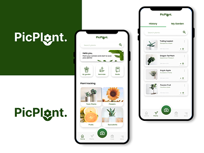 PicPlant | Identify and take a good care of your plants app branding design logo mobile app ui ux