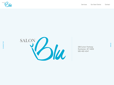 Salon Blu hair salon simple landing web design