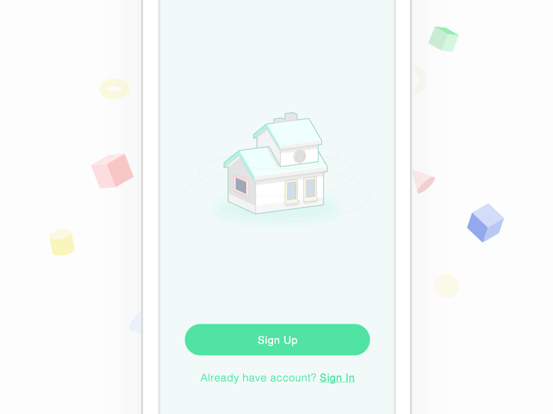 Smart Home Sign-up_animated after effect animation dailyui home house iot isometric motion graphic sign up smart home ui visual