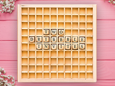 Invite Giveaway artdirector design dribbble game graphic design invite invite giveaway pink players scrabble uidesigner