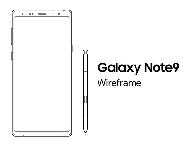Samsung Galaxy Note9 Free Wireframe free free wireframe galaxynote9 mockups phone mockup samsung wireframe