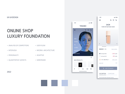 Cosmetics Store branding buy cosmetics cosmetics store design foundation luxury main page main page mobile make up minimalism mobile product cards mobile research ui ui design ux ux design white site