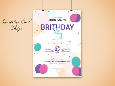 Birthday Party Invitation Card Design