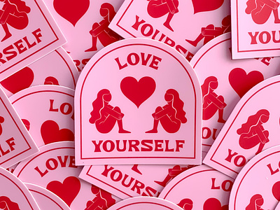 Love Yourself | Self Love Stickers custom typography hand lettering sticker design sticker mule stickers typography