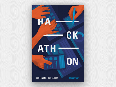 Hackathon poster contrast duotone hackathon illustration poster design