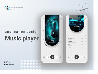 music player app application graphic design music music player ui ui design uiux ux