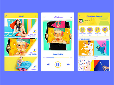 music app 03 app color contrast design music ui