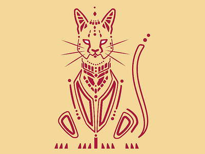 Serval African Cat aztec cat pattern serval tribetec vector