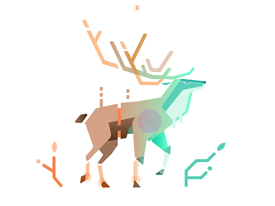 Stag animal deer geometric pattern stag