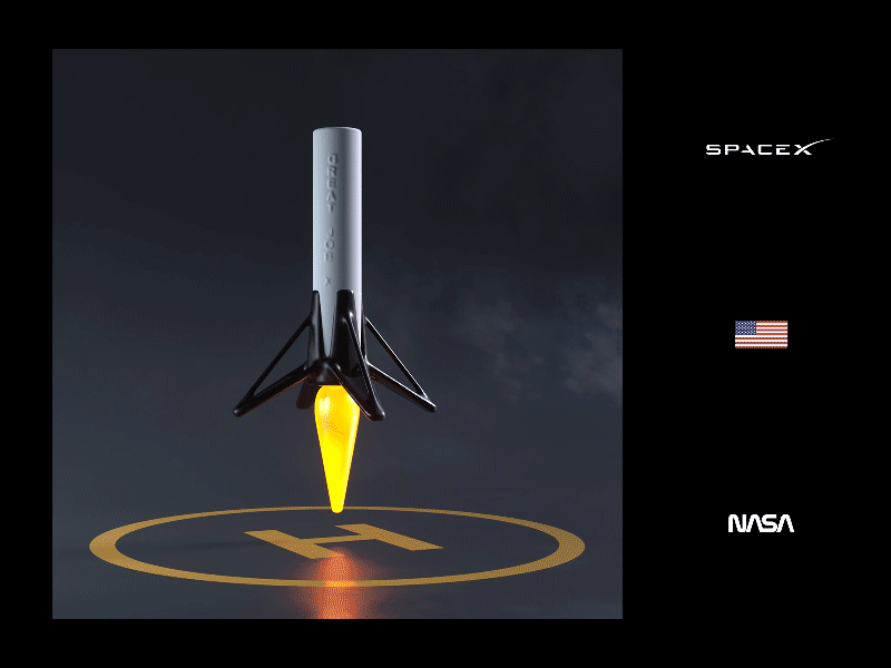 SpaceX 3d 3d art agumented animation astronaut cinema4d cosmos crewdragon explore falcon 9 launch launch america nasa render rocket space spaceship spacex technology usa