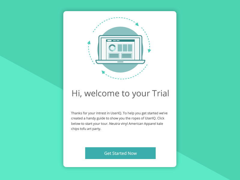 Trial Welcome On Boarding animation illustration modal on boarding onboarding pop up popup trial trial message