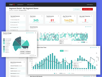 Segment Dashboard analytics charts dashboard highcharts infographics segmentation