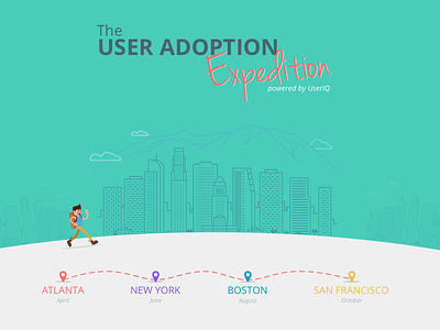 The User Adoption Expedition conference expedition hiker hiking illustration landing page road show roadshow