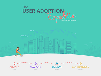 The User Adoption Expedition conference expedition hiker hiking illustration landing page road show roadshow