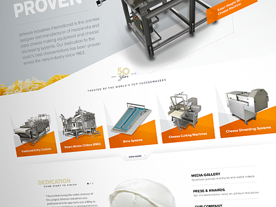 Johnson Industries Homepage Refresh angles craftcms equipment gradient manufacturing stainless