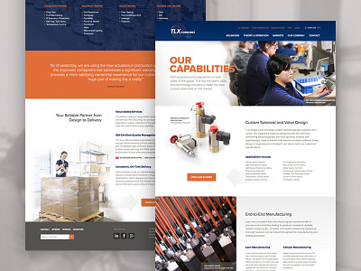 TLX Technologies capabilities craftcms design layout manufacturing webpage