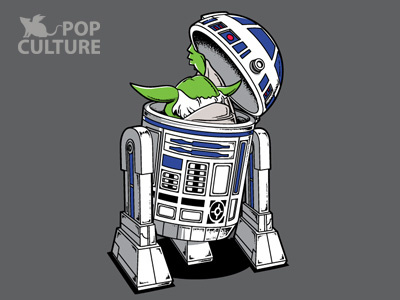 FM Pop Culture 001 - The Man Behind art chow hon lam cute design flying mouse flying mouse 365 funny illustration lol master yoda movie pop culture rd2d star wars t shirt tee witty