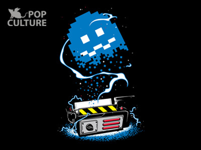 FM Pop Culture 002 - Got The Ghost art cartoon chow hon lam cute design flying mouse flying mouse 365 funny gaming ghost trap ghostbuster illustration lol movie pacman pop culture t shirt tee video game witty
