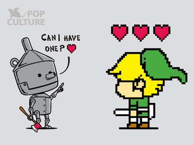 FM Pop Culture 009 - Heart Seeker art chow hon lam cute design fairy tales flying mouse flying mouse 365 funny gaming heart illustration lol movie pop culture t shirt tee video game witty wizard of oz zelda