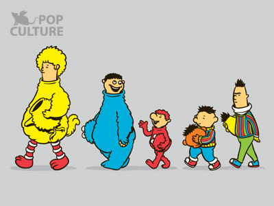 FM Pop Culture 016 - Behind The Scene big bird chow hon lam cookies monster cute flying mouse 365 funny illustration lol pop culture sesame street tees witty