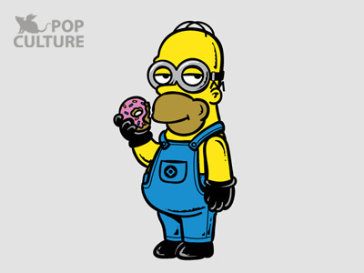FM Pop Culture 027 - Simpion animation cute despicable me donut funny illustration lol minion movie pop culture simpson t shirt
