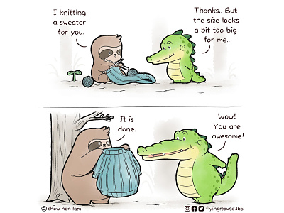 Buddy Gator - Knitting Is Caring chow hon lam comics heartwarming webcomics