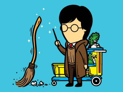 Part Time Job 022 - Cleaning Company book chow hon lam flying mouse 365 funny harry potter jobs lol movie parody part time jobs pop culture