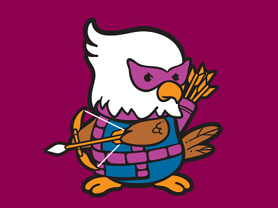 004 - Hawk Mascot chow hon lam art comic cute flying mouse 365 hawkeye mascot movie parody pop culture superheroes the avenger