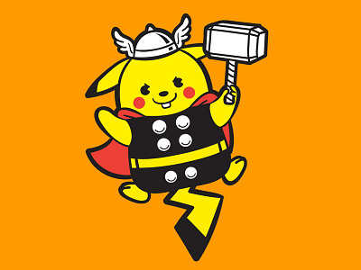 006 - Thor Mascot chow hon lam art comic cute flying mouse 365 mascot movie parody pikachu pokemon pop culture superheroes thor
