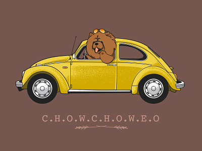 CHOWCHOWEO animals car chow chow cute dog kawaii puppies puppy vintage volkswagen
