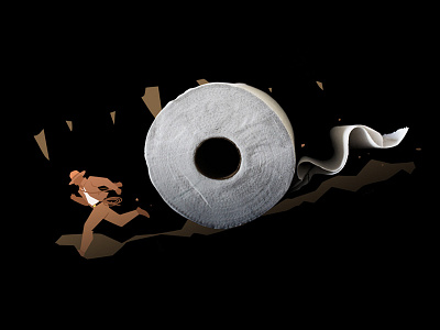 Rolling Attack funny illustration indiana jones lol movie parody photography toilet roll