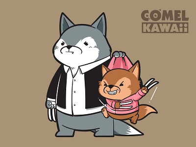 COMEL KAWAii 007 - Wolf And Cub animals comel kawaii cute flying mouse 365 logan patreon. superheroes