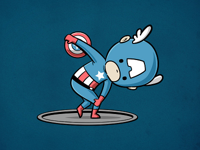 Sporty Captain America - Discus Throw captain america chow hon lam art comic gaming illustration movie olympic sport