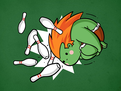 Sporty Blanka - Bowling chow hon lam art gaming parody sporty buddy street figther video games