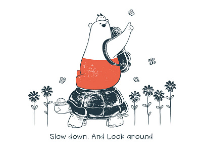 Tu and Ted - Slow Down bear bunny chow hon lam art friendship illustration polar bear slow down storytelling travel tu and ted