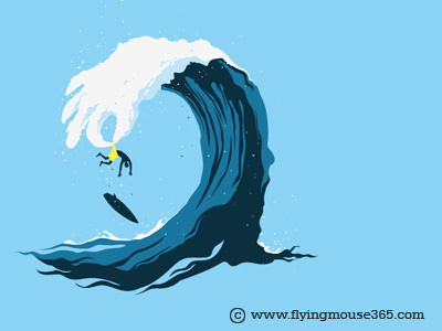 No Surfing art beach chow hon lam design flying mouse flying mouse 365 humor illustration ocean sea sport surfing t shirt tee wave