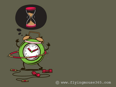 Slimming Time alarm cloack art chow hon lam clock design diet exercise flying mouse flying mouse 365 illustration keep fit sand clock slimming sweat t shirt tee work out