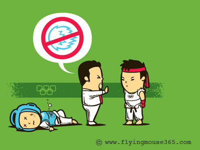 No Hadooken art chow hon lam cute design flying mouse flying mouse 365 funny game gold medal hadoken illustration lol olympic olympic london 2012 pop culture ryu sport street fighter street fighter 2 t shirt taekwando tee video game witty